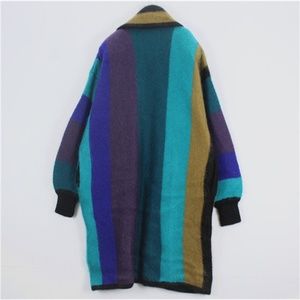 striped sweater long coat